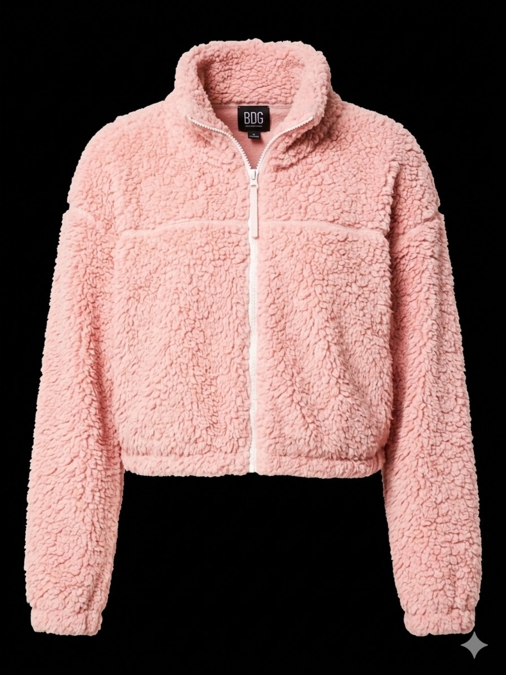 BDG Blush Pink Sherpa Zip Jacket